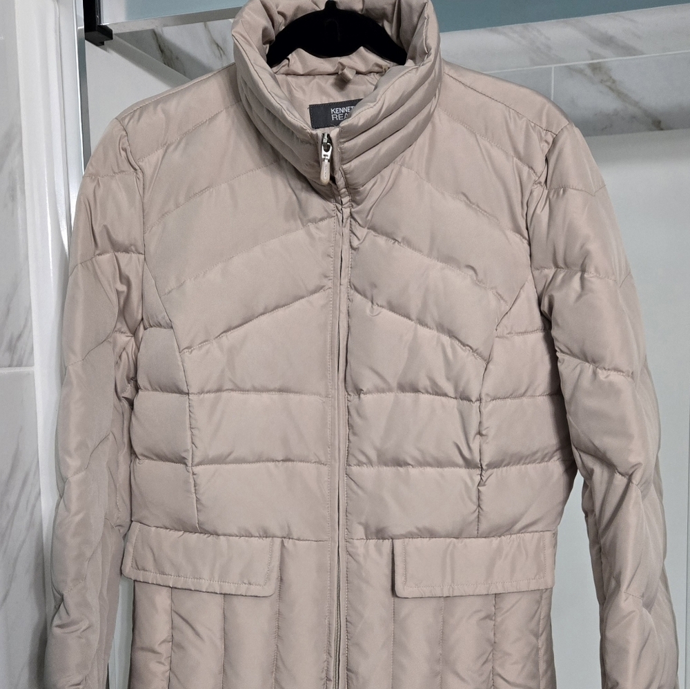 Kennwth Cole Women's Beige Real Down Puffer Jacket
